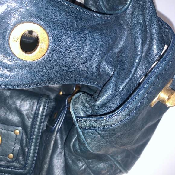 Marc by Marc Jacobs Dark Blue Leather Totally Turn-lock Quinn Mini Satchel - Picture 4 of 9
